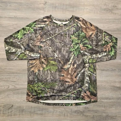 Mossy Oak Base Layer Shirt Men XL Camouflage Obsession Print Long Sleeve Stretch - Image 1 of 4