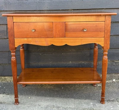 Cherry Two Drawer Console Side Table - Image 1 of 4