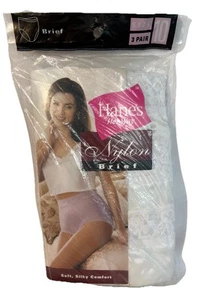 Vintage Hanes Her Way Gr. 10 Nylon Slip Unterwäsche Spitzenbesatz Höschen 1999 neu aus altem Lagerbestand 3er Pack - Bild 1 von 5
