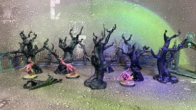 Terreno de mesa - Bosque embrujado / Árboles - Compatible con Warhammer 40K/AOS: 8 piezas Foto 1 de 4