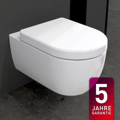 Spülrandlos Hänge Wand WC mit Softclose WC-Sitz Toilette Aqua Bagno Design 54cm - Bild 1 von 4