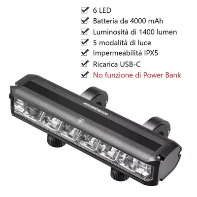 LUCE ANTERIORE PER BICI LED RICARICABILE USB BICICLETTA FARO FANALE MTB TORCIA - Image 1 of 4