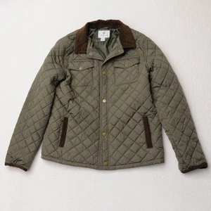 Class Club Quilted Barn Coat Jacket Kids 18/20 XL Olive Corduroy Brown Trim - Picture 1 of 9