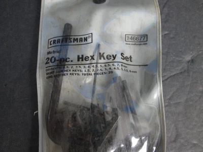 Vintage Craftsman 946677 metric 20pc Hex Key set USA long and short arm   C3 - Image 1 of 3