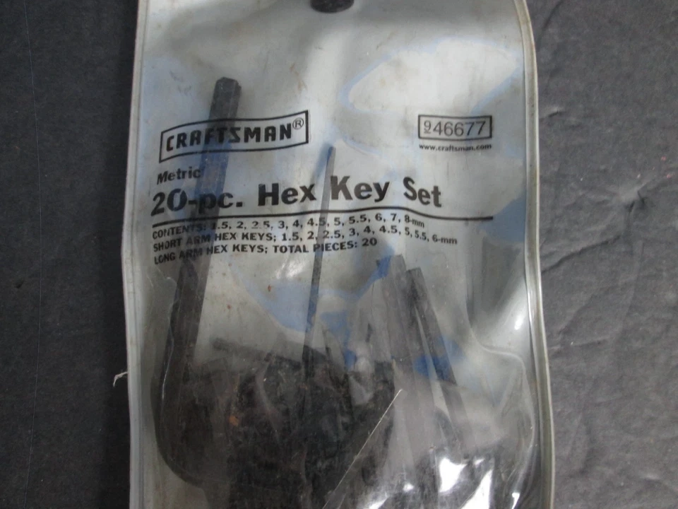 Vintage Craftsman 946677 metric 20pc Hex Key set USA long and short arm   C3 - Image 1 of 3