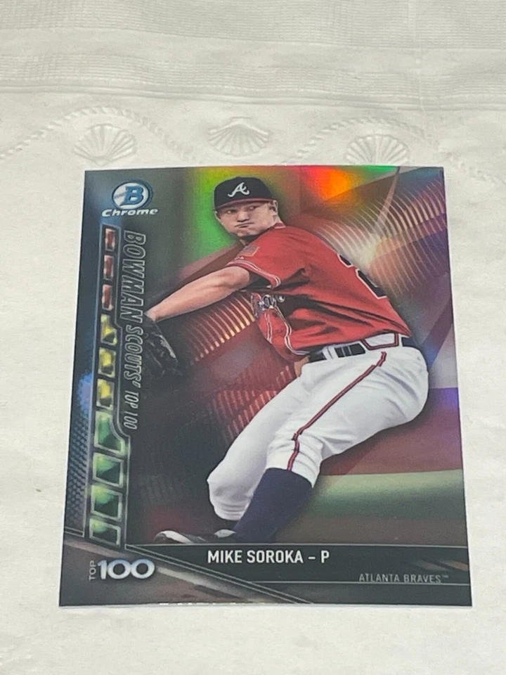 MIKE SOROKA 2017 BOWMAN SCOUTS TOP 100 CARD #BSU-MS BRAVES (PROSPECT REFRACTOR) - Image 1 of 1