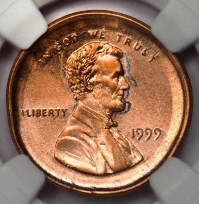 1999 NGC MS64RD Two Faced MultiStruck Broadstruck Lincoln Cent Mint Error Wow! - Image 1 of 4