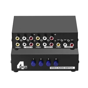 4-Port RCA Composite Video Audio AV Switch Selector Switcher Splitter Box 4-Wayp - Picture 1 of 12