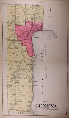 Mapa 1904 ~ Ciudad de GINEBRA, ONTARIO Co., NUEVA YORK ~ (18x34)-#09 Foto 1 de 3