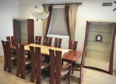 Dining Table Set With 10 Chairs & 2 China Cabinets - Image 1 of 3