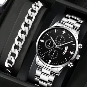 Mode Herrenuhr Luxus Kalender Quarz Armbanduhr Business Uhren Armband - Bild 1 von 9