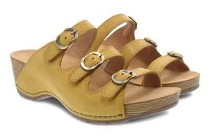 NEW $150 SZ  7.5-8 Dansko Tarin Milled Burnished Mango Leather Wedge  Sandals - Picture 1 of 4