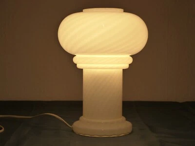 Tisch Lampe Leuchte Murano Swirl Wirbel rund WSB 70er vintage - Bild 1 von 4