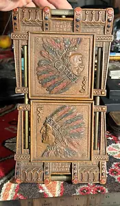 Antique Judd Mfg. Co. Cold Painted Bronze Expandable Book Ends Native American - Picture 1 of 12