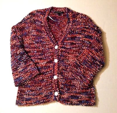 Cárdigan Suéter Mujer M Multicolor Tejido Botón Grueso Grueso Abuela Suave Acogedor Foto 1 de 4