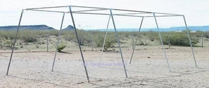 Jaula de lanzamiento de bateo trapezoidal pierna inclinada béisbol softbol 30’ - ajuste de marco de 3/4" - Imagen 1 de 12