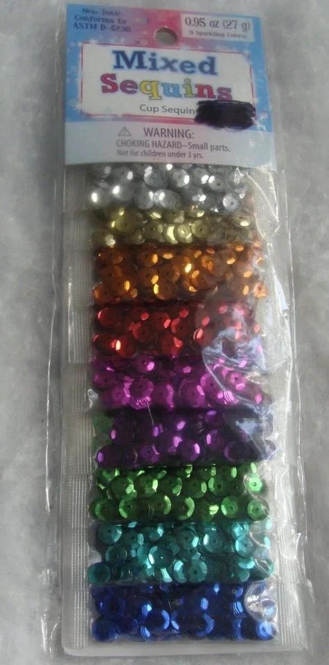 6 Pack - Sulyn Mixed Sequins 6mm 3g 9/Pkg-Assorted Cups - 665890