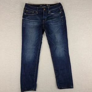American Eagle Jeans Womens 4 Blue Slouchy Stretch Dark Wash Denim * - Picture 1 of 14