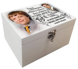 Wooden urn / casket, funeral urn, White burial casket, Personalised memory box. - Picture 1 of 18