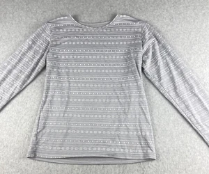 32 Degrees Heat Youth Girls Long Sleeve Shirt XL Grey Snowflake Round Neck Light - Picture 1 of 13
