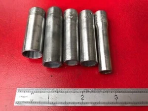 Vintage Snap On 1/4" Antrieb tiefe Steckschlüsseleinsätze x5 - Ex RAF - Bild 1 von 12