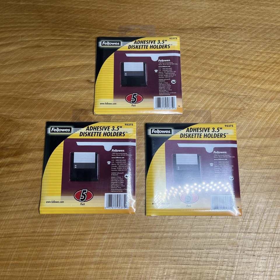Fellowes 胶粘剂 3.5 英寸软盘软盘支架 3 包(共 15 包) — 第 1/4 张图片