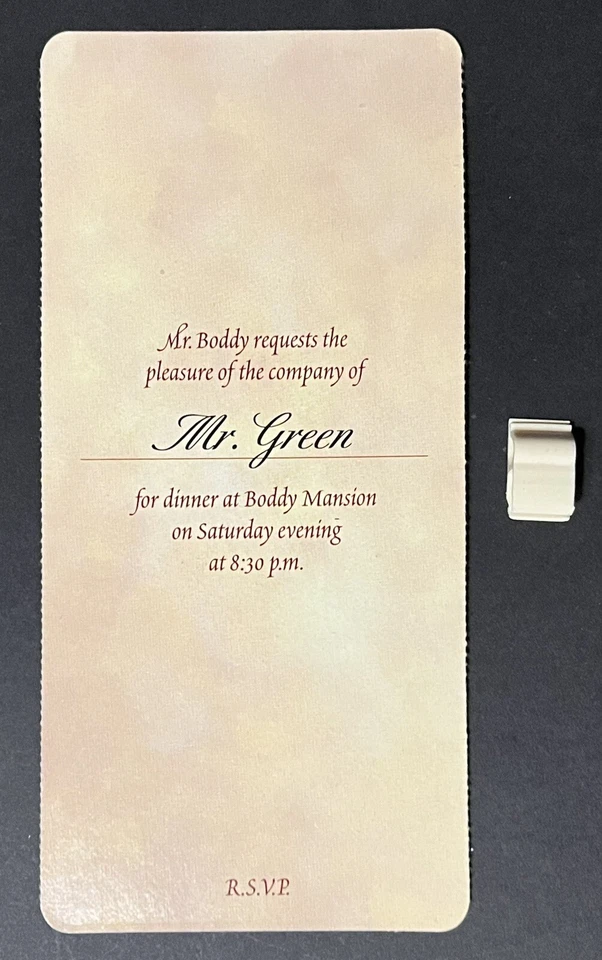 Pista 1998 50 aniversario repuesto Mr. Green invitación y clip pieza Foto 1 de 1