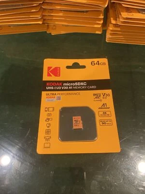 Kodak Micro SDXC UHS-I U3 A1 MEMORY CARD 64GB V30 - Image 1 of 2