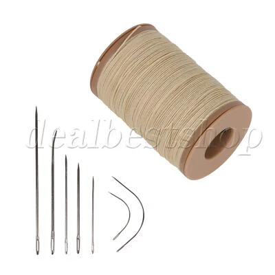 Beige Leather Waxed Thread Cord 0.5mm Round Craft Hand Stitching 100 Meter - Image 1 of 4