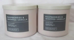 White Barn Bath & Body Works 3-wick Candle Lot 2 RASPBERRIES & WHIPPED VANILLA - Picture 1 of 3