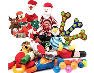 Assorted Puppy Dog Pet Toys GIFT BUNDLE Ropes Chew Fetch Balls Squeaky Xmas - Picture 1 of 1