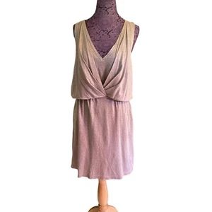 Robert Rodriguez Sz 6 Beige Metallic Weave Casual Linen Dress  - Picture 1 of 7