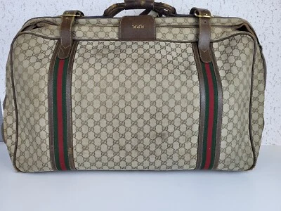 Bolso de Viaje Gucci Vintage Maleta Monograma Marrón Lona Foto 1 de 4