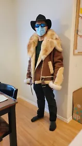 Sheepskin Shearling and Fox fur bomber b3 jacket coat sz XL victoria leather 46 - Picture 1 of 14