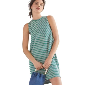 Anthropologie Maeve Seamed Jacquard Mini Knit Dress Mod Green Size Medium - Picture 1 of 20