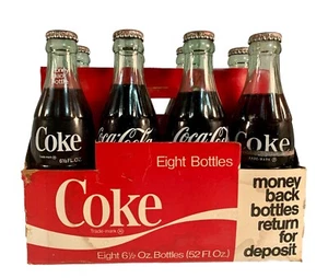 Paquete de 8 botellas verdes completas de Coca Coca Cola 6,5 oz DEVOLUCIÓN PARA DEPÓSITO Chas WV - Imagen 1 de 18