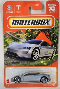 2023 Matchbox Tesla Roadster 91/100 Silver Metallic Zero Emissions 70 Years - Picture 1 of 7