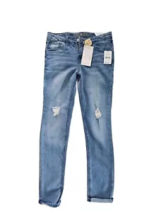 Light Blue Girls Jeans Size 14 with Roll Cuffs - Picture 1 of 5