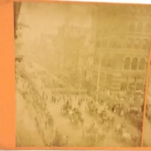 New York 1876 Decoration Day Parade Broadway Stereoview Original - Picture 1 of 9