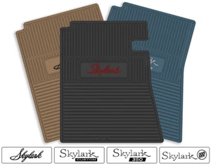 Rubber 4pc Floor Mats for 1964-1972 Buick Skylark - Pick Year, Logo & Color - Picture 1 of 16