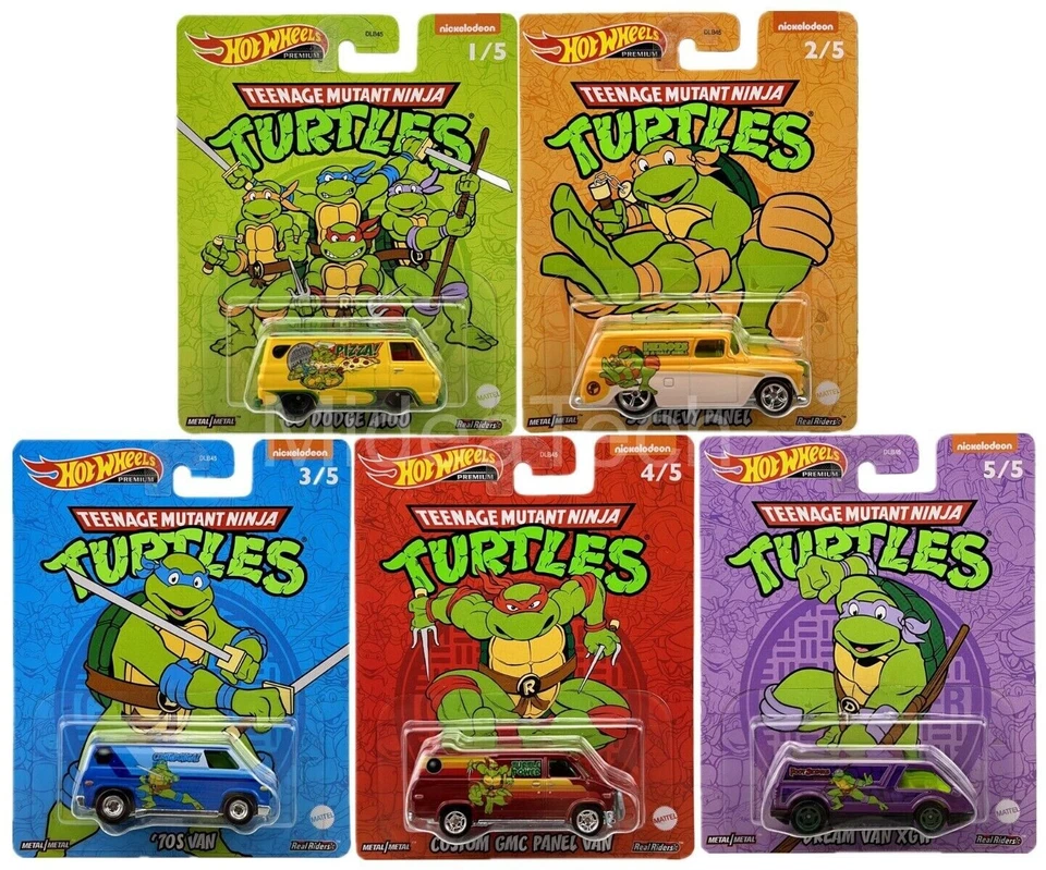 Hot Wheels 2022 Pop Culture DLB45-946N Ninja Turtle Juego de 5 coches diecast 1/64 Foto 1 de 1