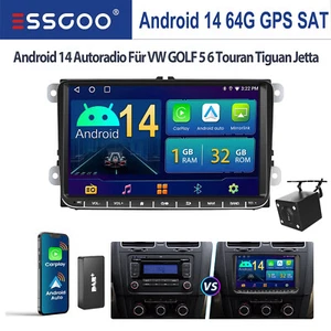 DAB+ Für VW GOLF 5 6 EOS Tiguan Polo Touran Android 14 GPS NAV Carplay Autoradio - Bild 1 von 15