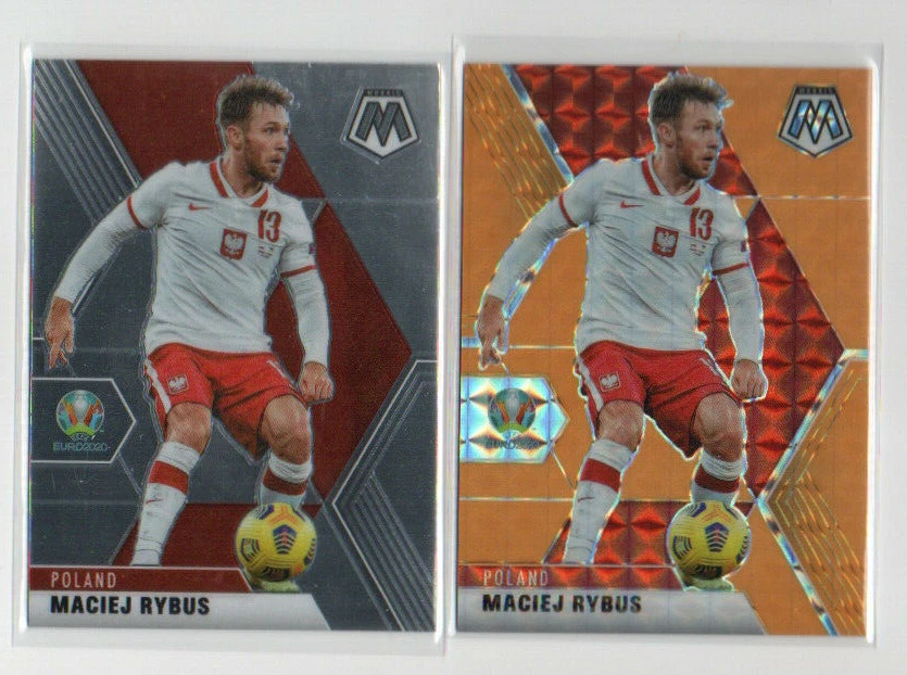 2021 Panini Mosaic UEFA Euro MACIEJ RYBUS ORANGE PRIZM #/25 POLAND  2X LOT - Image 1 of 1