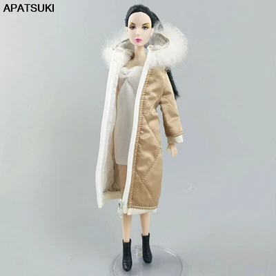 Abrigo largo de invierno champán para trajes de muñeca de 11,5" ropa parka 1/6 chaqueta botas Foto 1 de 4