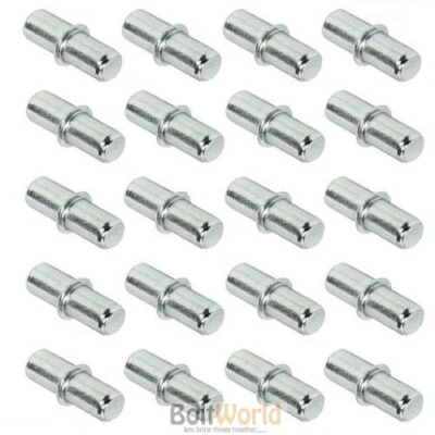 5mm HOLE SHELF SUPPORT STUDS PLUG IN GALVANISED STEEL PEGS PINS KITCHEN CABINET - Image 1 of 2