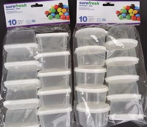 SUREFRESH REUSABLE MINI- CONTAINERS W LID Stackable 2.3 Oz, 10/Pk SELECT Shape - Picture 1 of 5