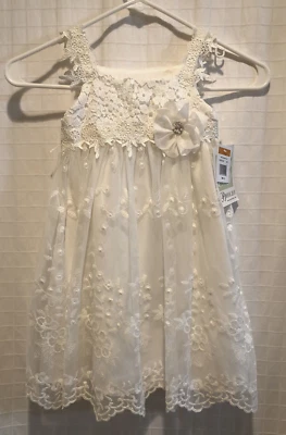 NWT Ivory White Dress Size 3T Formal Flower Girl Communion Bonnie Jean FREE SHIP - Image 1 of 4