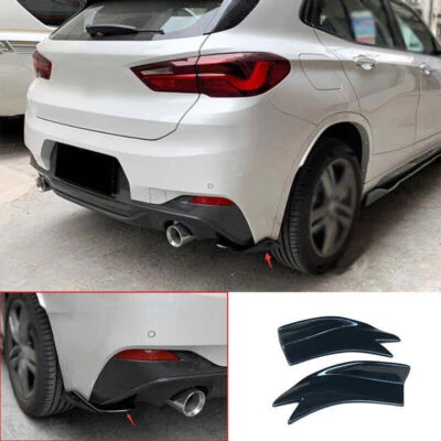 Protector labial divisor parachoques trasero negro brillante para BMW X2 F39 2018-2021 2 PIEZAS Foto 1 de 4