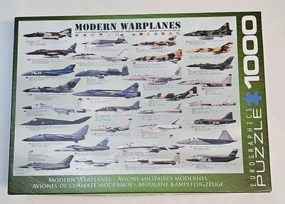 Modern Warplanes 1000 Piece Jigsaw Puzzle Eurographics 19 x 27 COMPLETE - Image 1 of 4