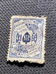 Antiguo EE. UU. Sello de cartas de juego Scott RU13 - Imagen 1 de 2